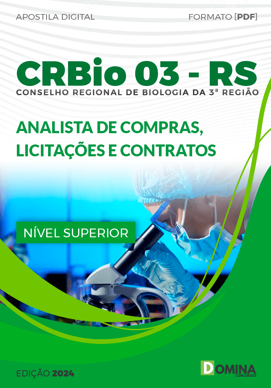 Apostila CRBio 03 RS 2024 Analista de Compras Licitações