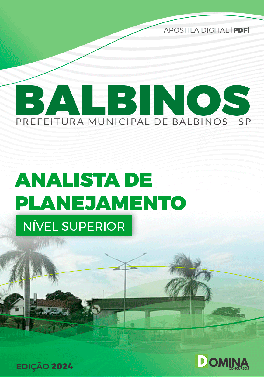 Apostila Prefeitura Balbinos SP 2024 Analista de Planejamento