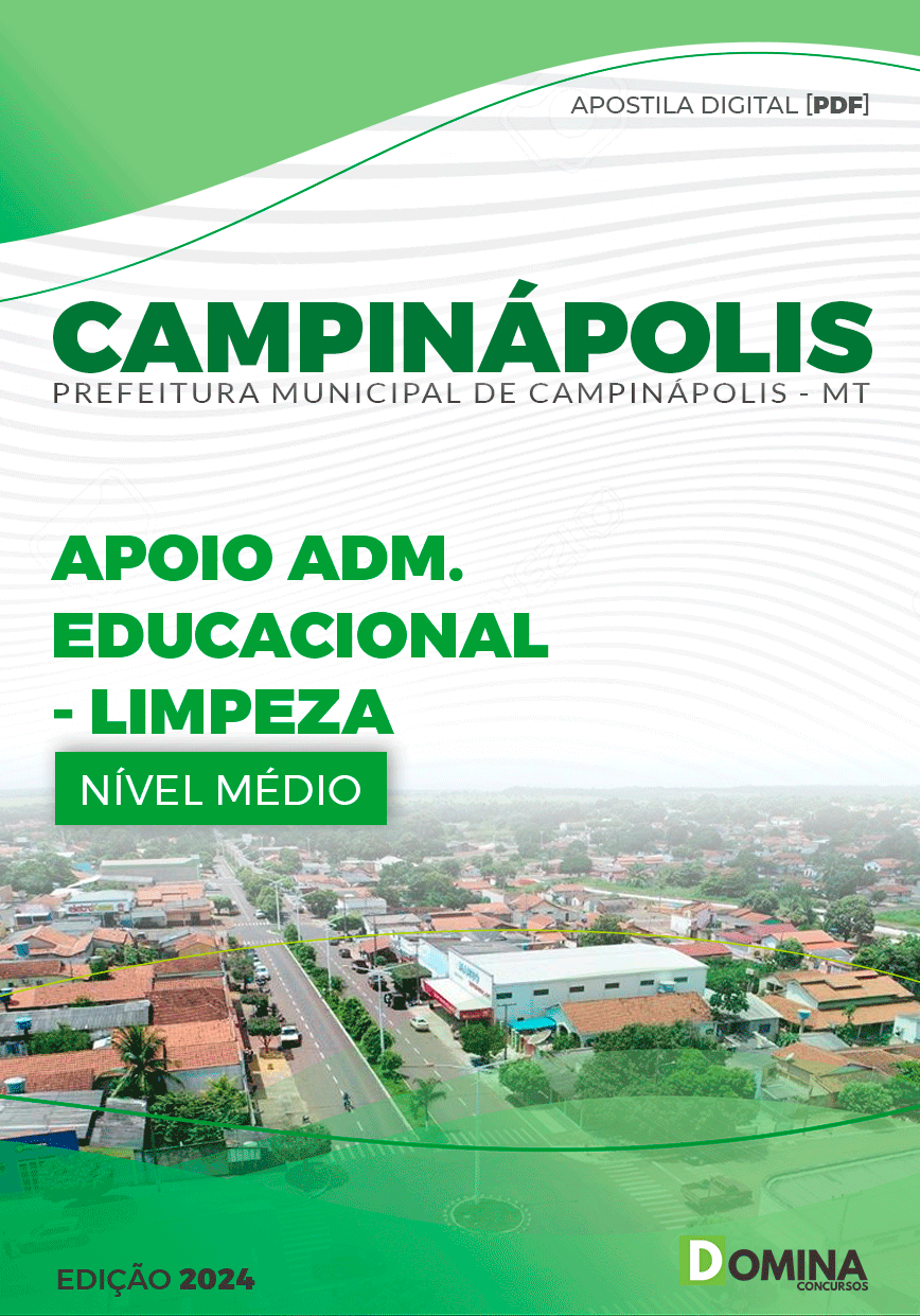 Apostila Prefeitura Campinápolis MT 2024 Apoio Educ Limpeza