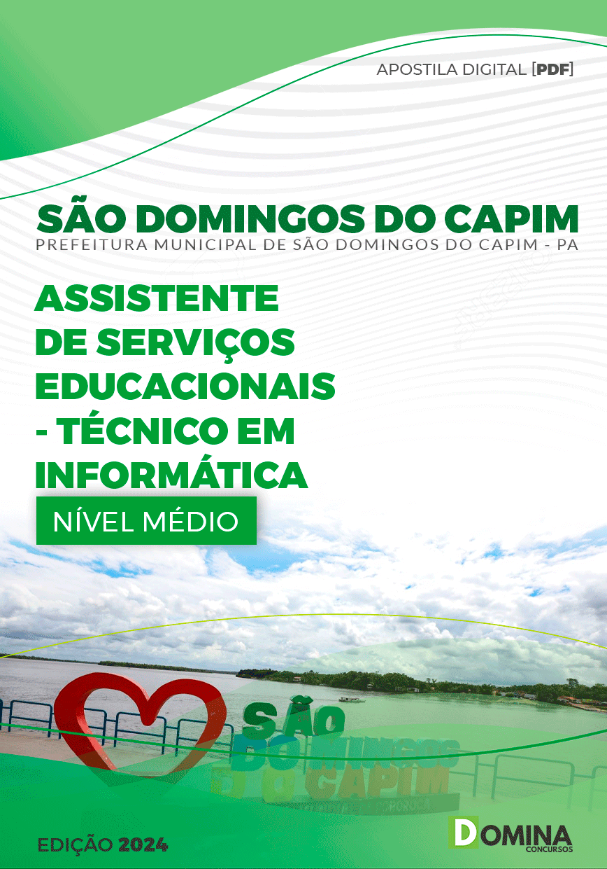 Apostila Prefeitura São Domingos Capim PA 2024 Tec Informática