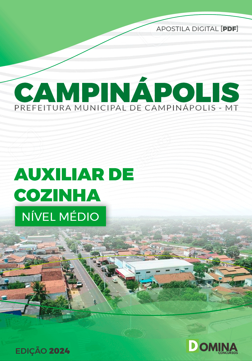 Apostila Prefeitura Campinápolis MT 2024 Auxiliar de Cozinha