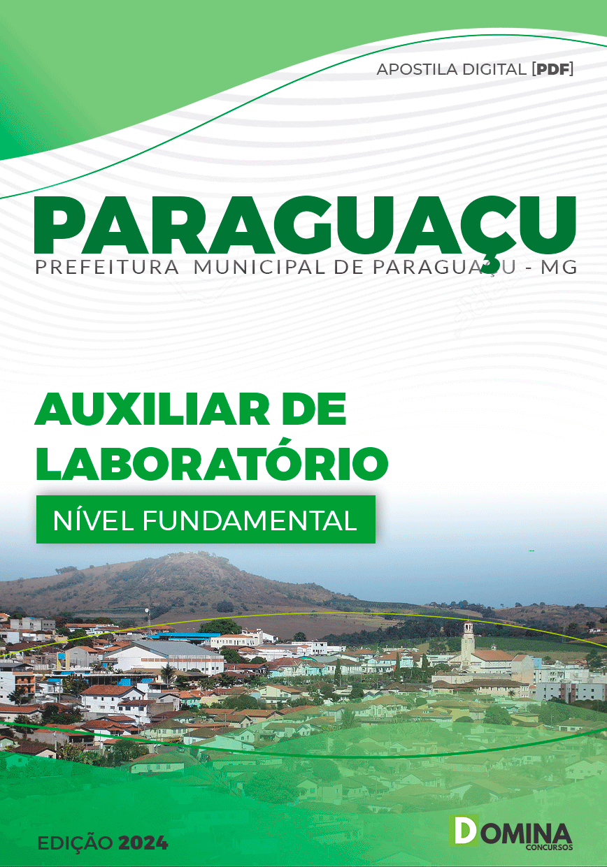 Apostila Prefeitura Paraguaçu MG 2024 Auxiliar de Laboratório