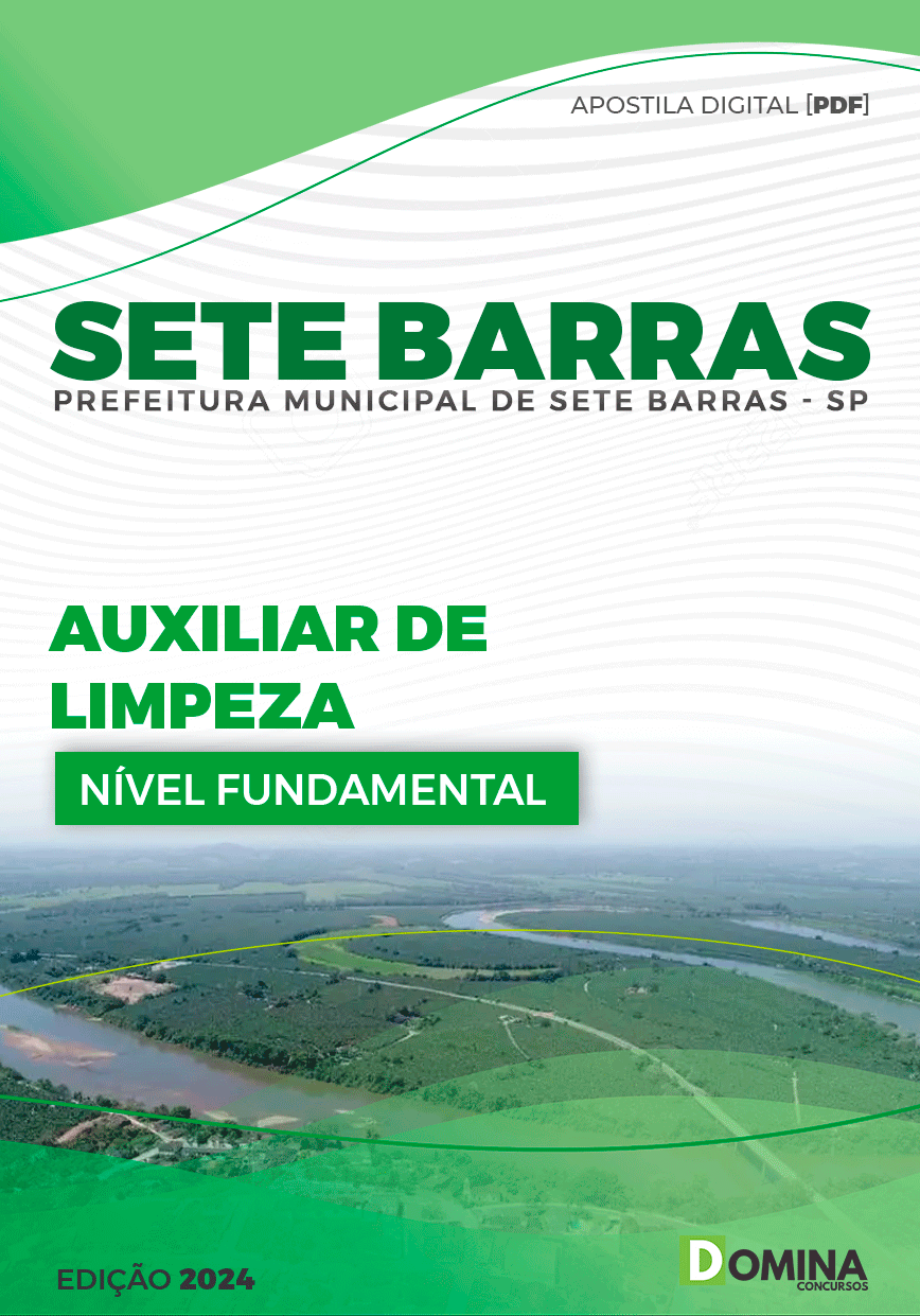 Apostila Prefeitura Sete Barras SP 2024 Auxiliar de Limpeza