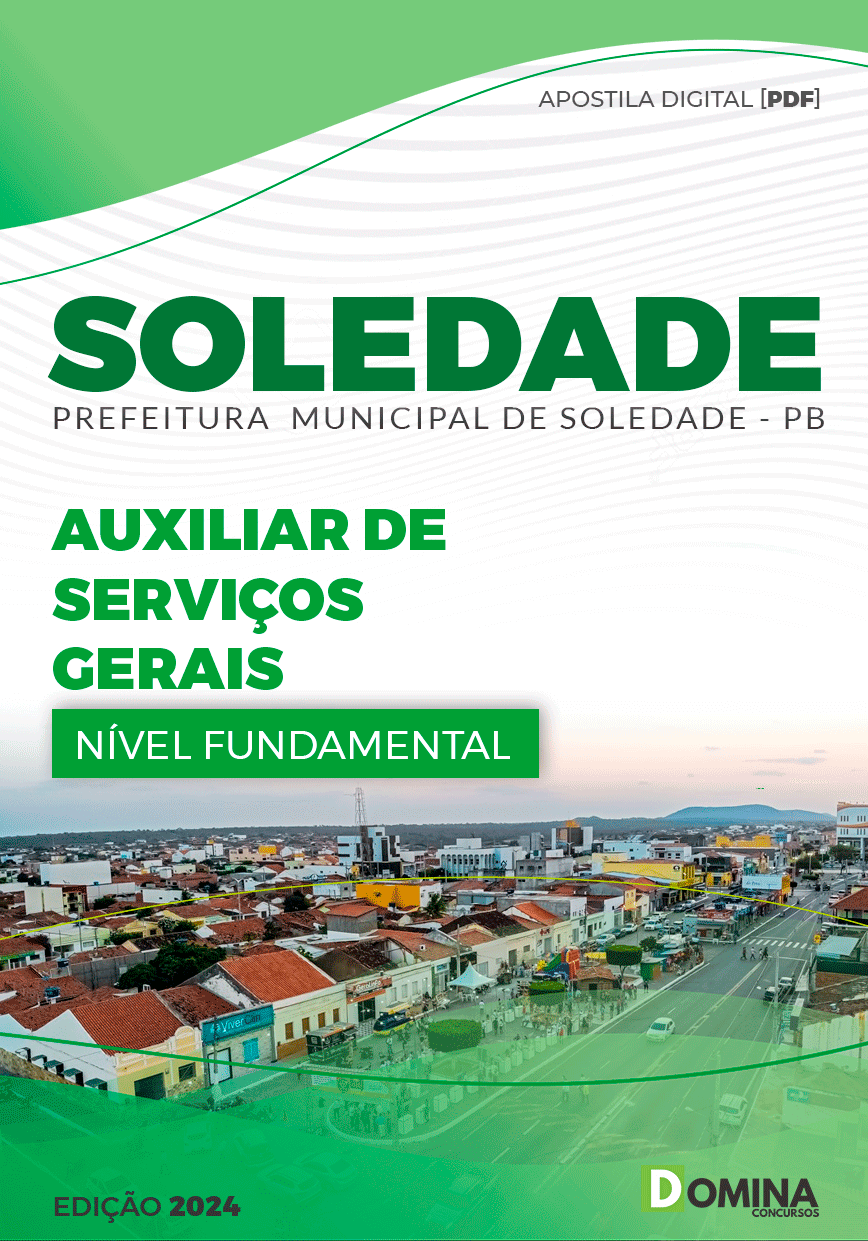 Apostila Prefeitura Soledade PB 2024 Auxiliar Serviços Gerais