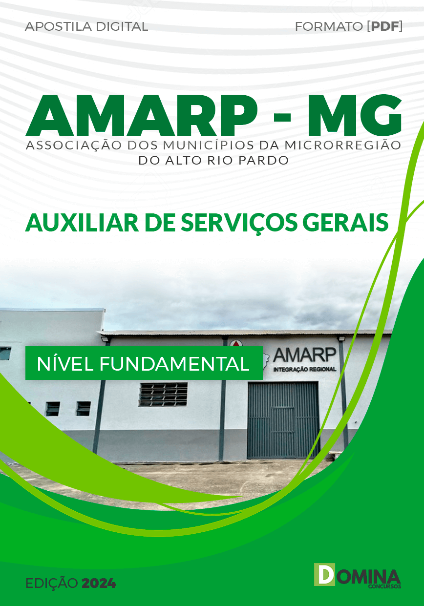Apostila AMARP MG 2024 Auxiliar de Serviços Gerais