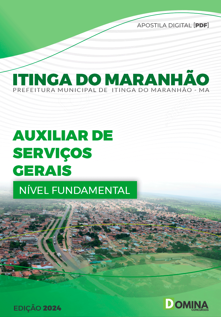 Apostila Prefeitura Itinga do Maranhão MA 2024 Auxiliar Serviços Gerais