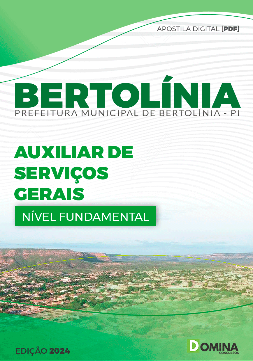 Apostila Prefeitura Bertolínia PI 2024 Auxiliar de Serviços Gerais