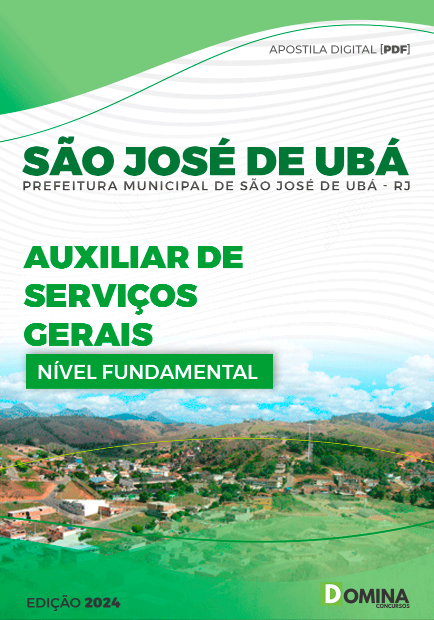 Apostila Prefeitura São José de Ubá RJ 2024 Auxiliar Serviço Gerias