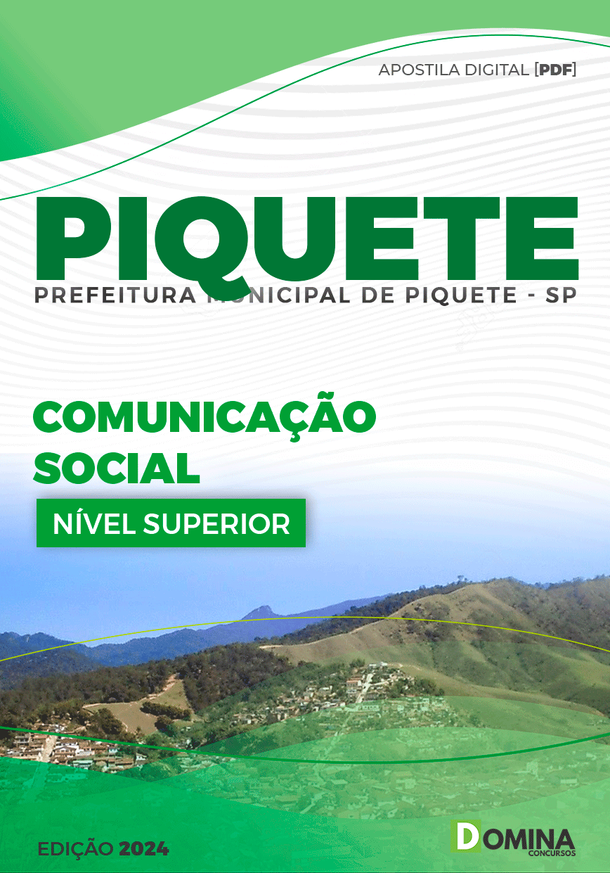 Apostila Prefeitura Piquete SP 2024 Comunicação Social