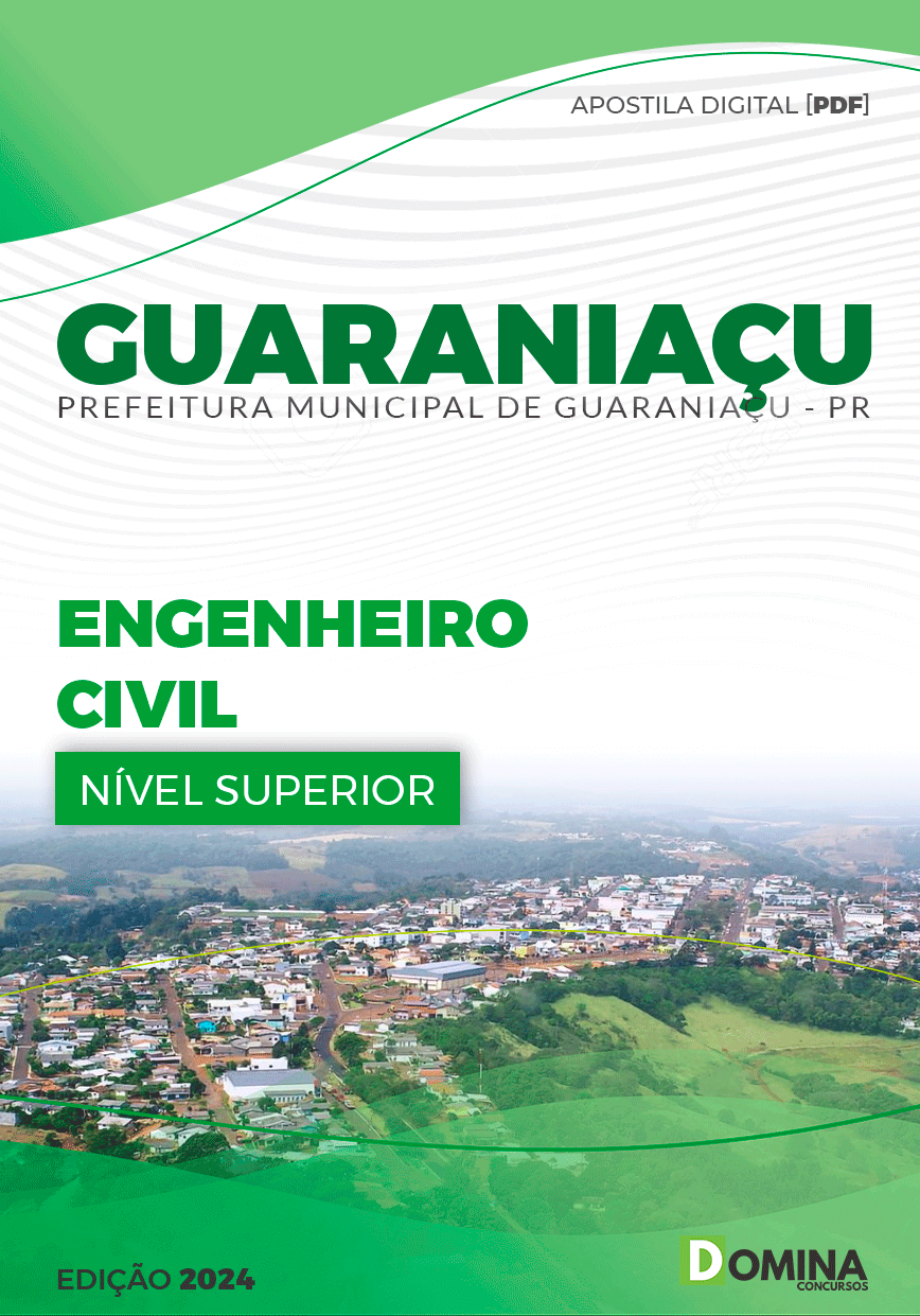 Apostila Prefeitura Guaraniaçu PR 2024 Engenheiro Civil