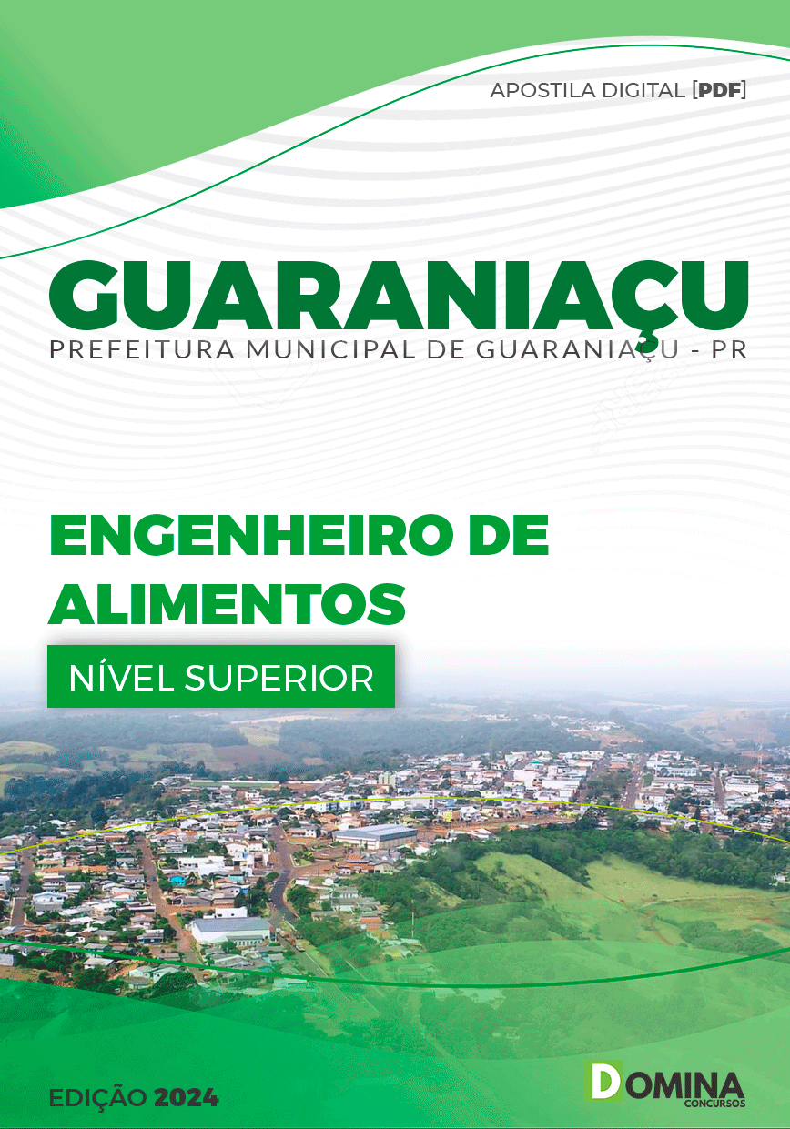 Apostila Prefeitura Guaraniaçu PR 2024 Engenheiro de Alimentos