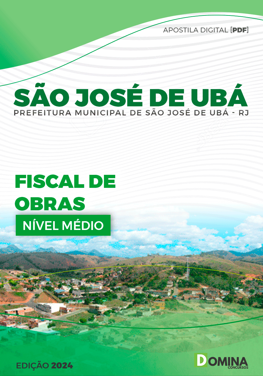 Apostila Prefeitura São José de Ubá RJ 2024 Fiscal De Obras