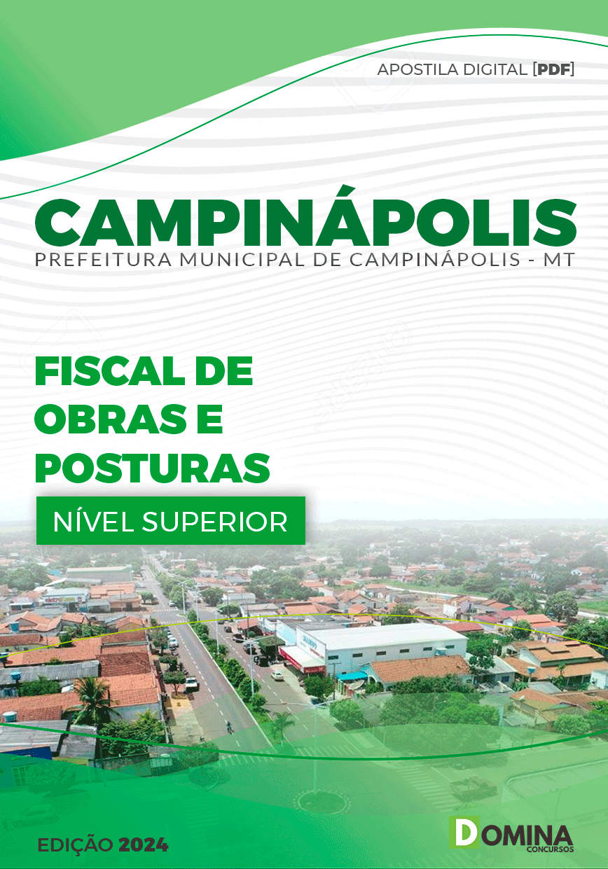 Apostila Prefeitura Campinápolis MT 2024 Fiscal de Obras