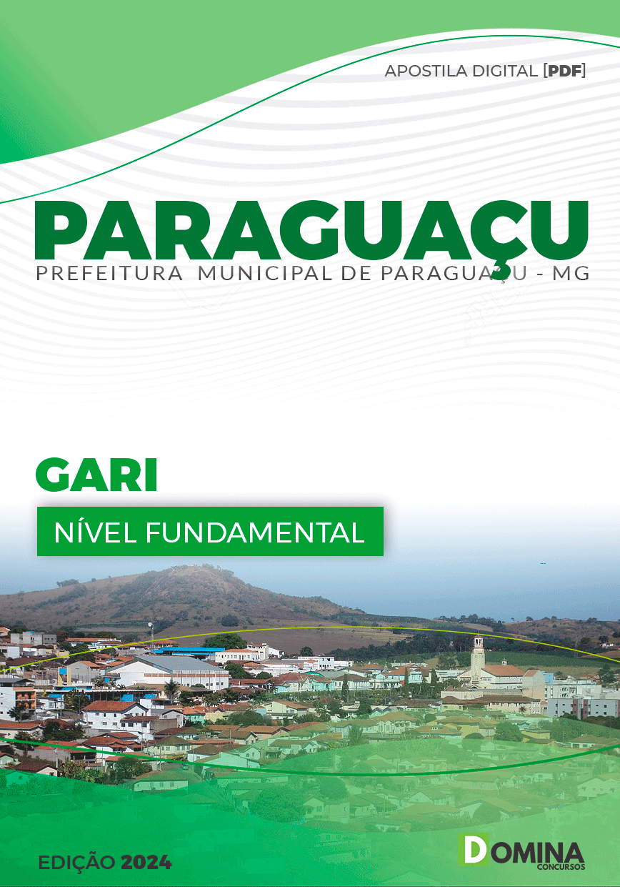 Apostila Prefeitura Paraguaçu MG 2024 Gari