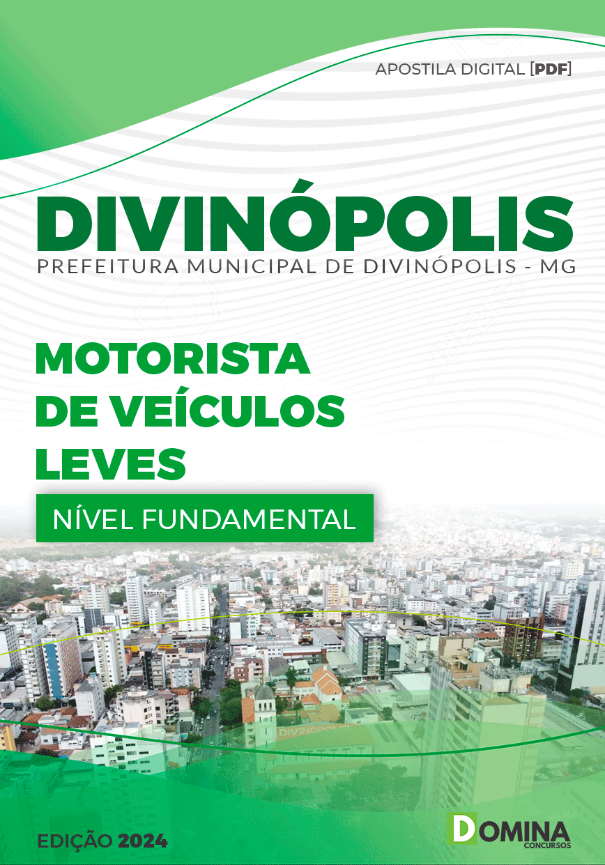 Apostila Prefeitura Divinópolis MG 2024 Motorista de Veículos Leves