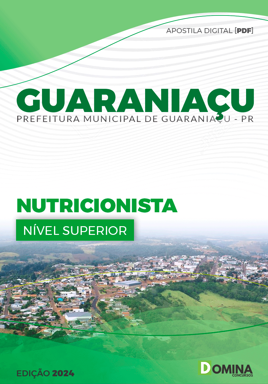 Apostila Prefeitura Guaraniaçu PR 2024 Nutricionista