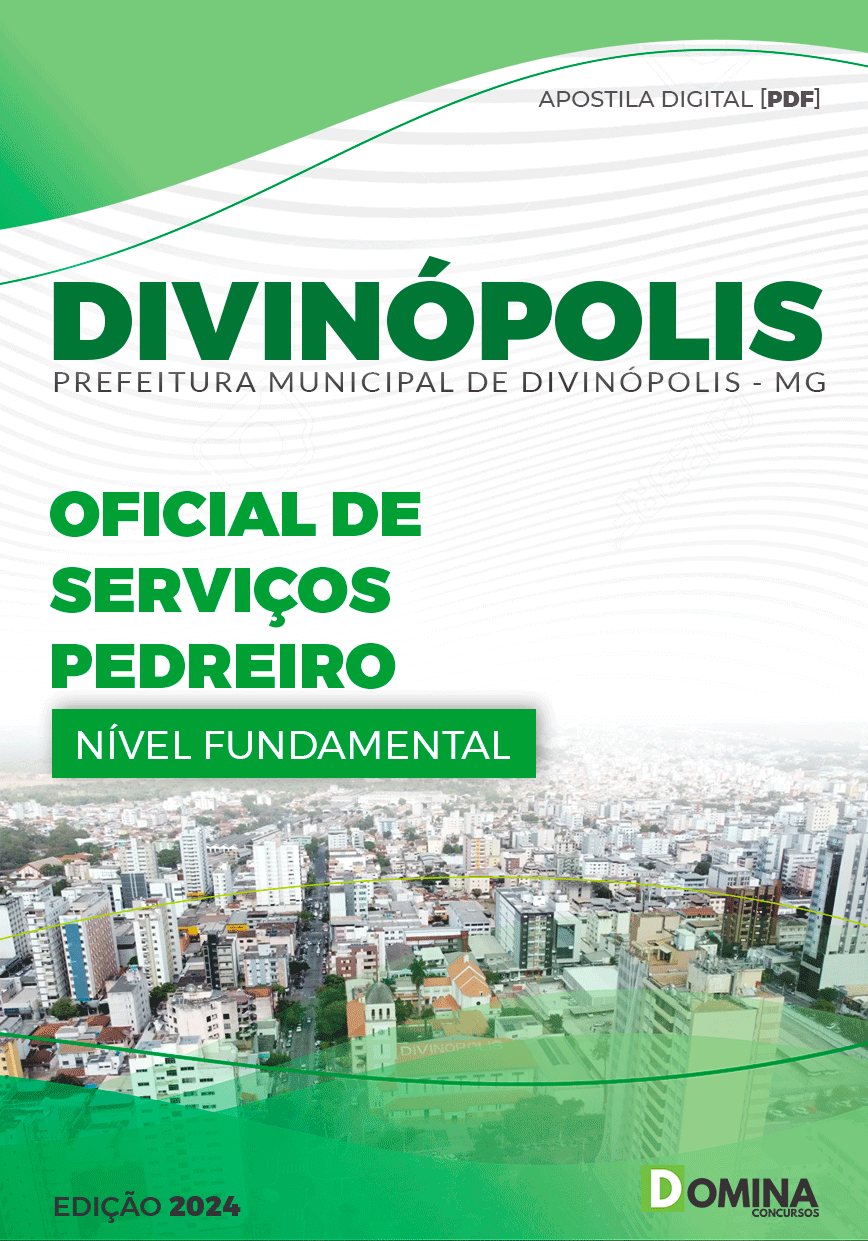 Apostila Prefeitura Divinópolis MG 2024 Oficial de Serviços Pedreiro