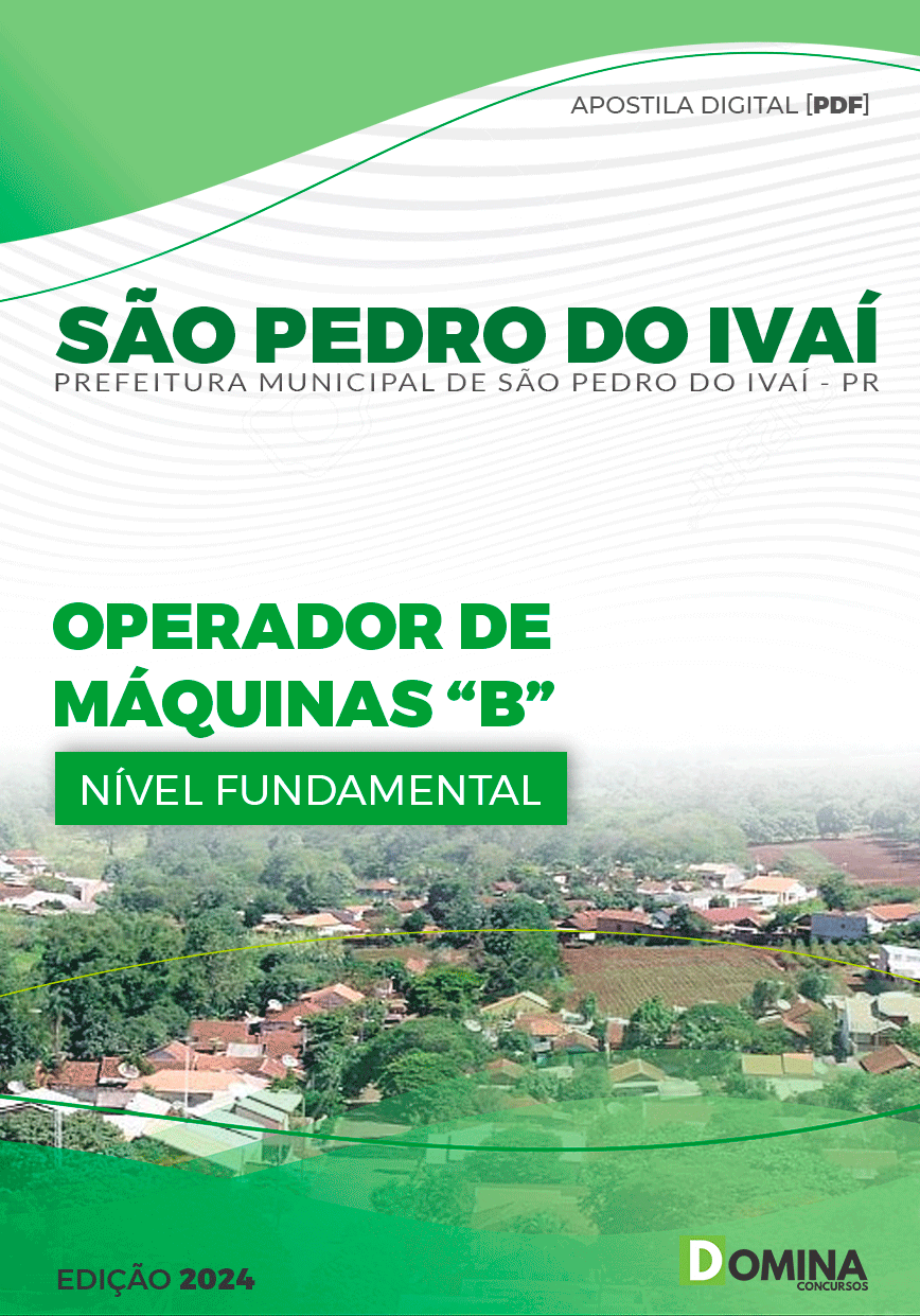 Apostila Prefeitura São Pedro Do Ivaí PR 2024 Operador De Máquinas