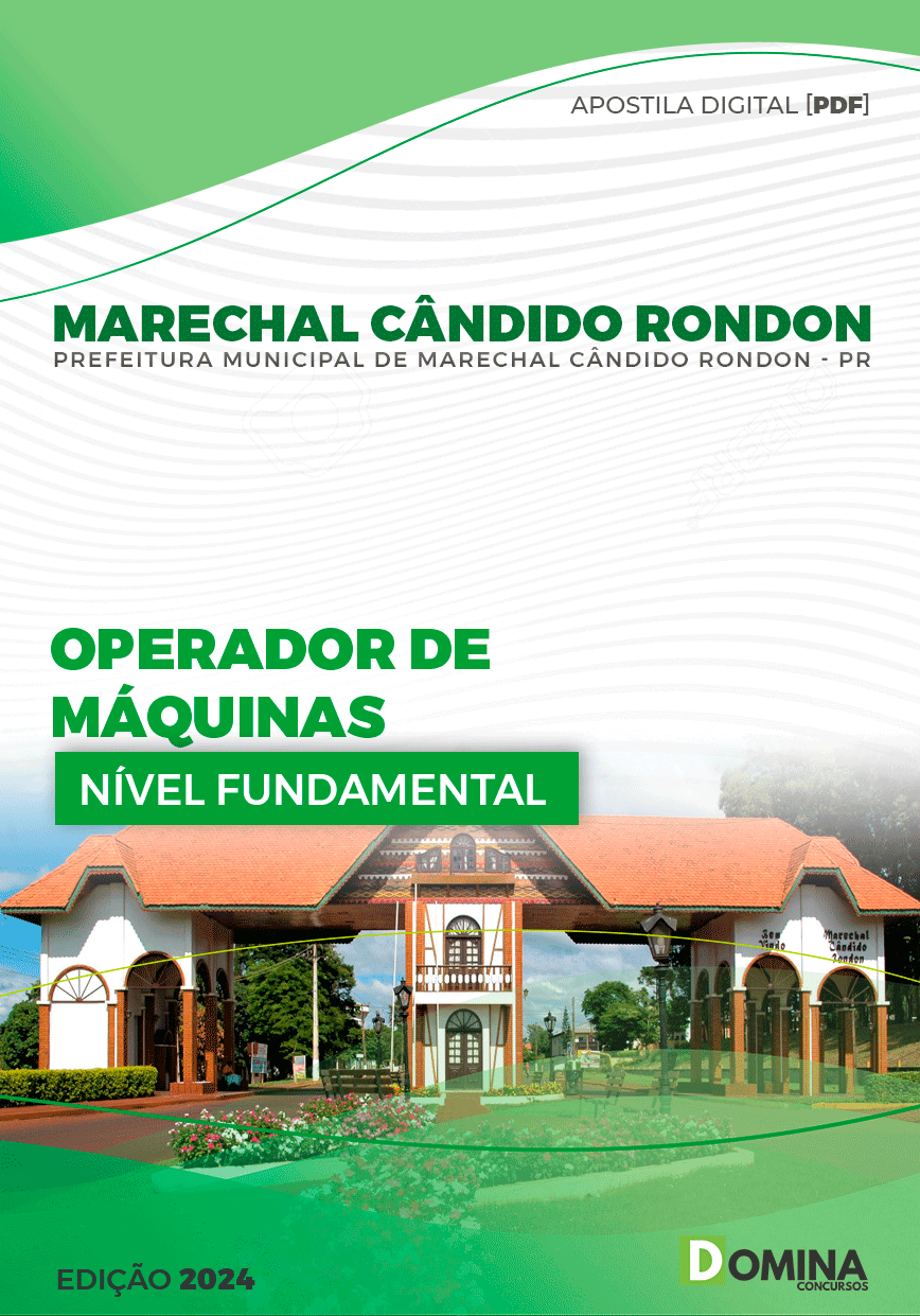 Apostila Marechal Cândido Rondon PR 2024 Operador Máquinas