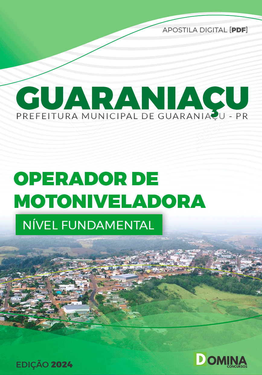 Apostila Prefeitura Guaraniaçu PR 2024 Op de Motoniveladora