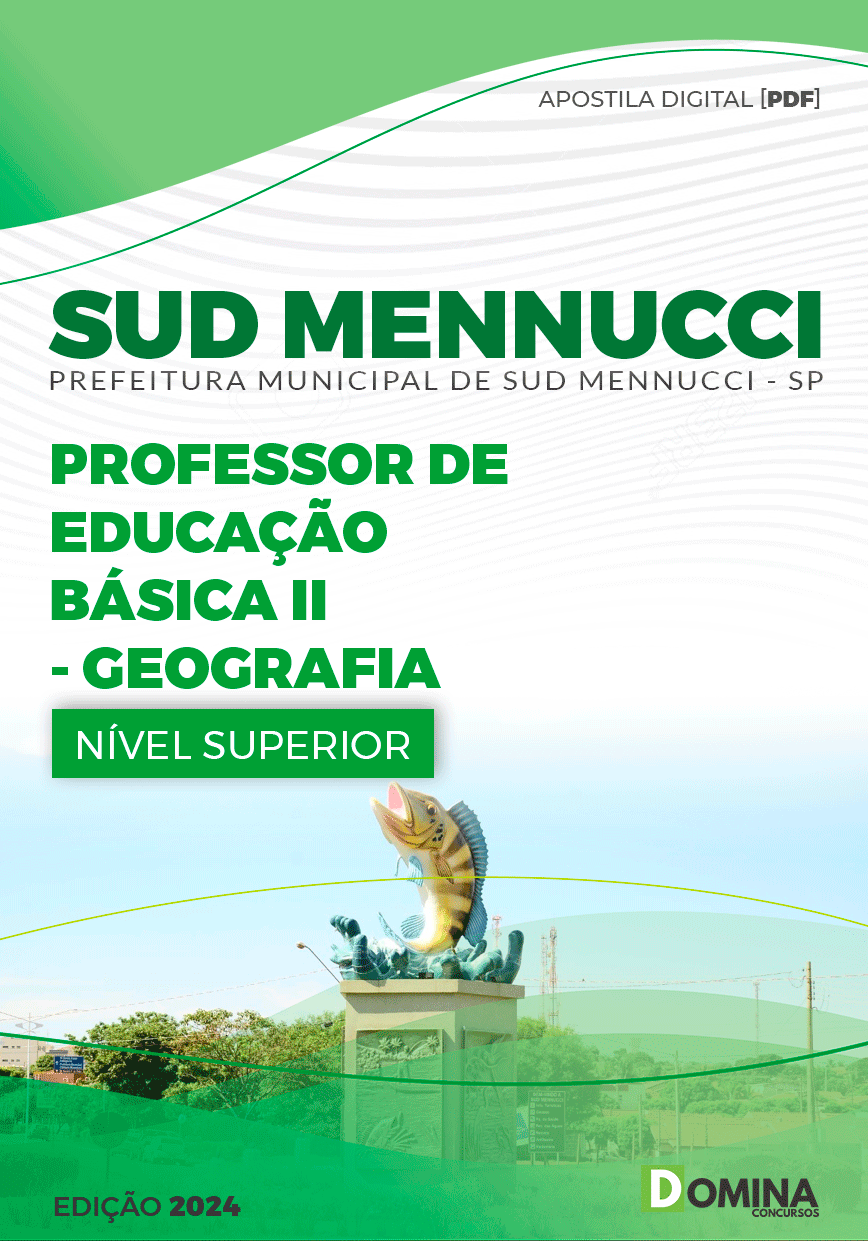 Apostila Prefeitura Sud Mennucci SP 2024 Professor E.B II Geografia