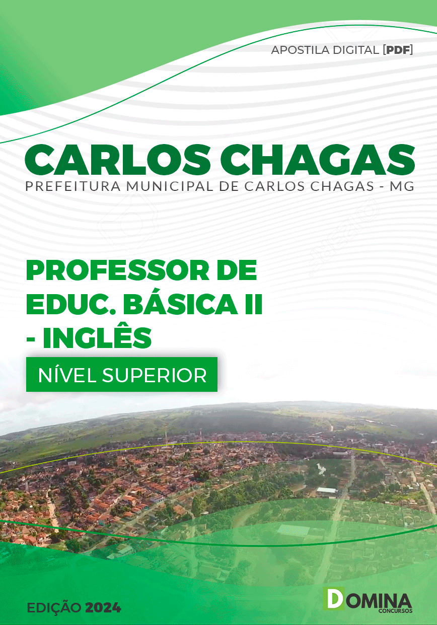 Apostila Prefeitura Carlos Chagas MG 2024 Professor de Inglês