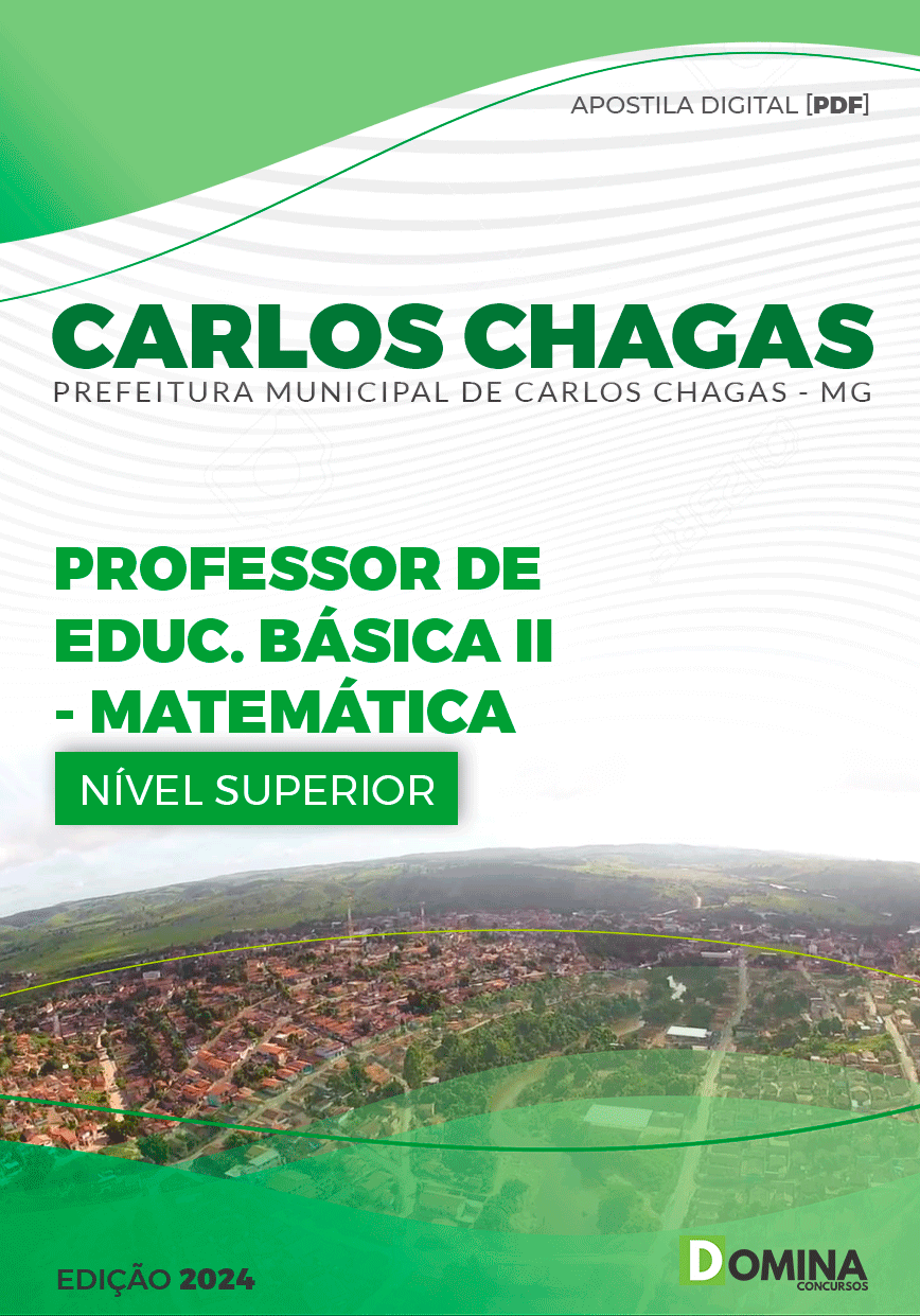 Apostila Prefeitura Carlos Chagas MG 2024 Professor Matemática