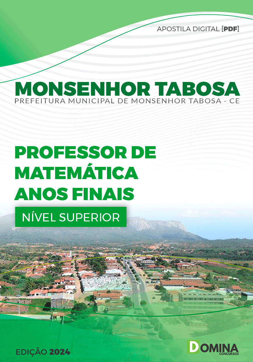 Apostila Prefeitura Monsenhor Tabosa CE 2024 Prof Matemática