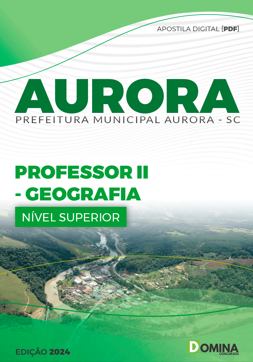 Apostila Prefeitura Aurora SC 2024 Professor de Geografia