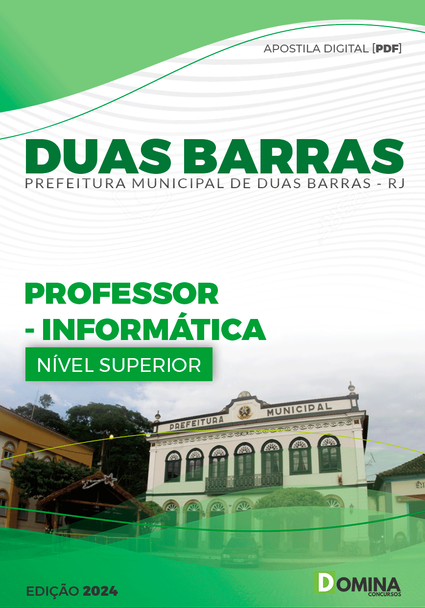 Apostila Prefeitura Duas Barras RJ 2024 Professor de Informática