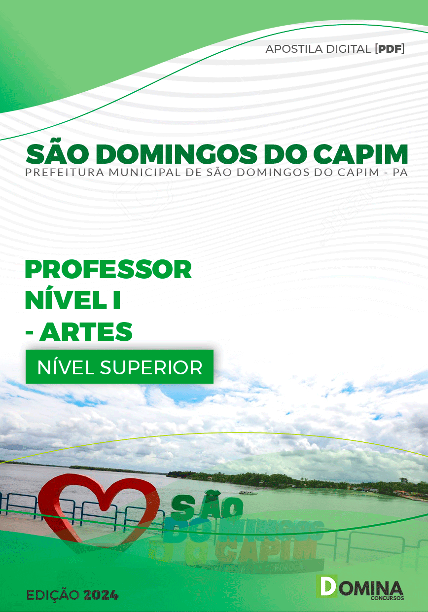 Apostila Prefeitura São Domingos Capim PA 2024 Professor Artes