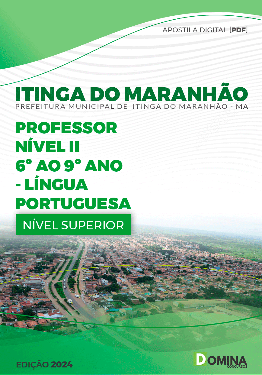 Apostila Prefeitura Itinga do Maranhão MA 2024 Professor Nível II Língua Portuguesa