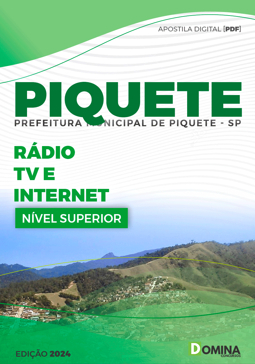 Apostila Prefeitura Piquete SP 2024 Rádio TV e Internet