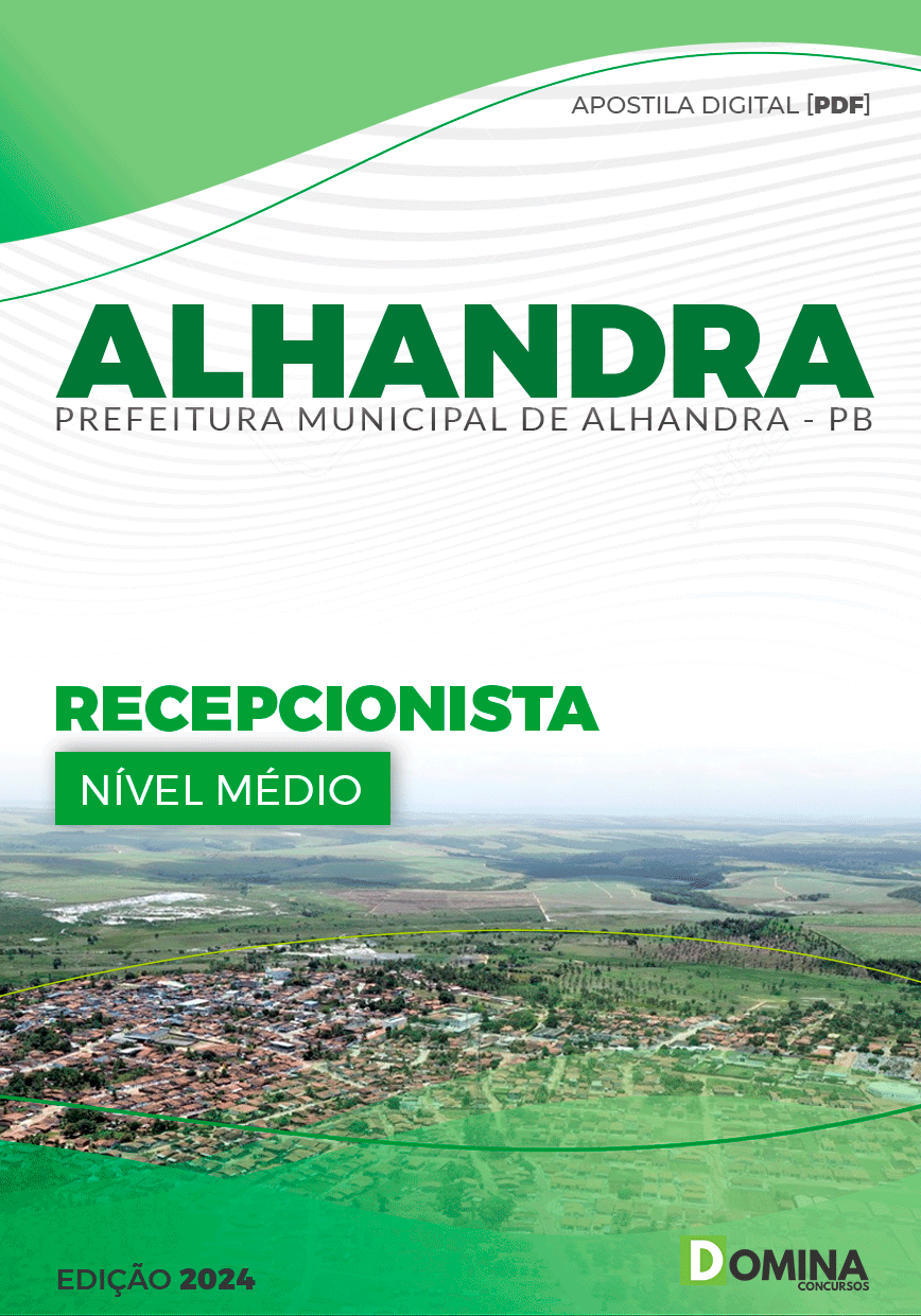 Apostila Prefeitura Alhandra PB 2024 Recepcionista