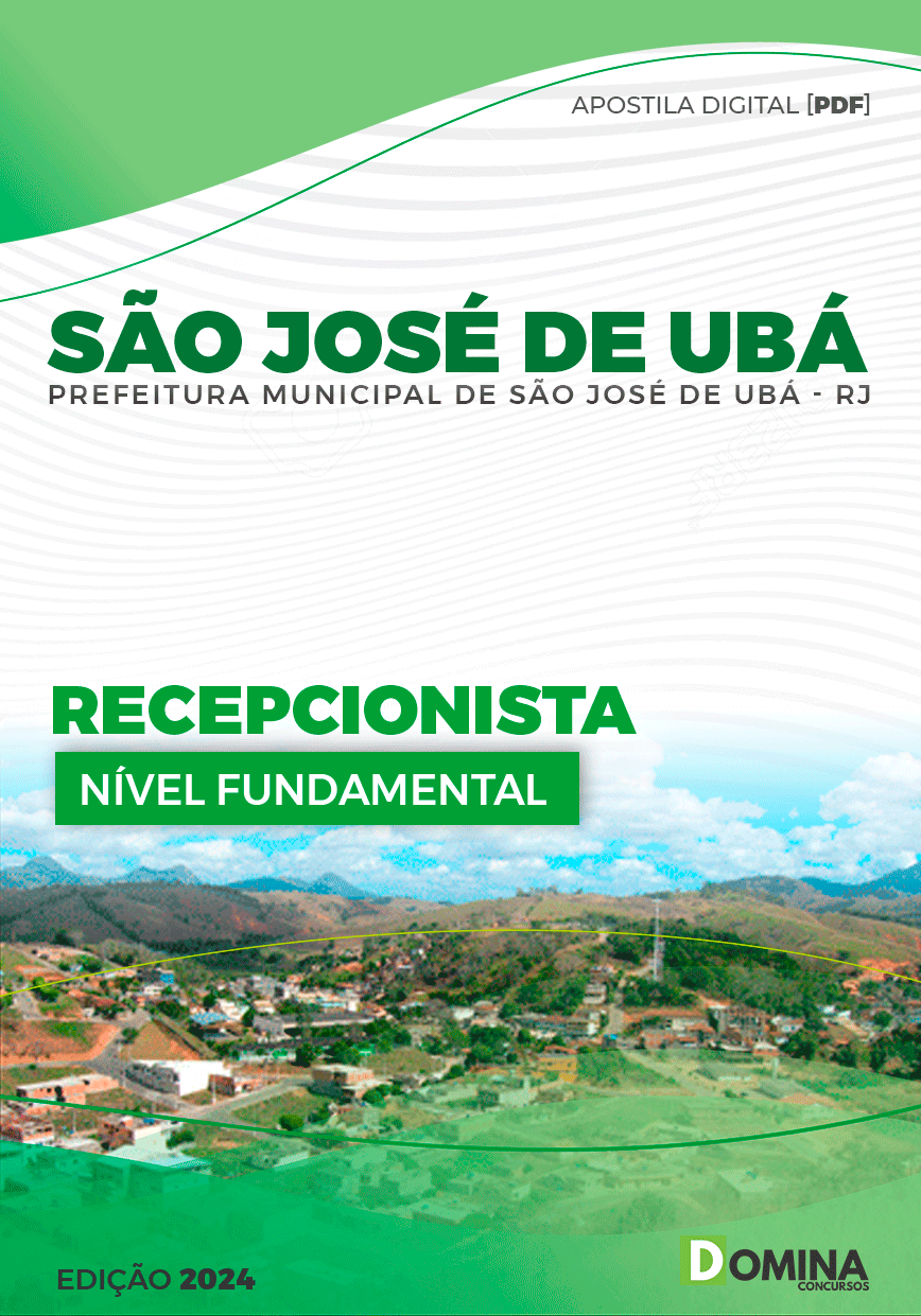 Apostila Prefeitura São José de Ubá RJ 2024 Recepcionista