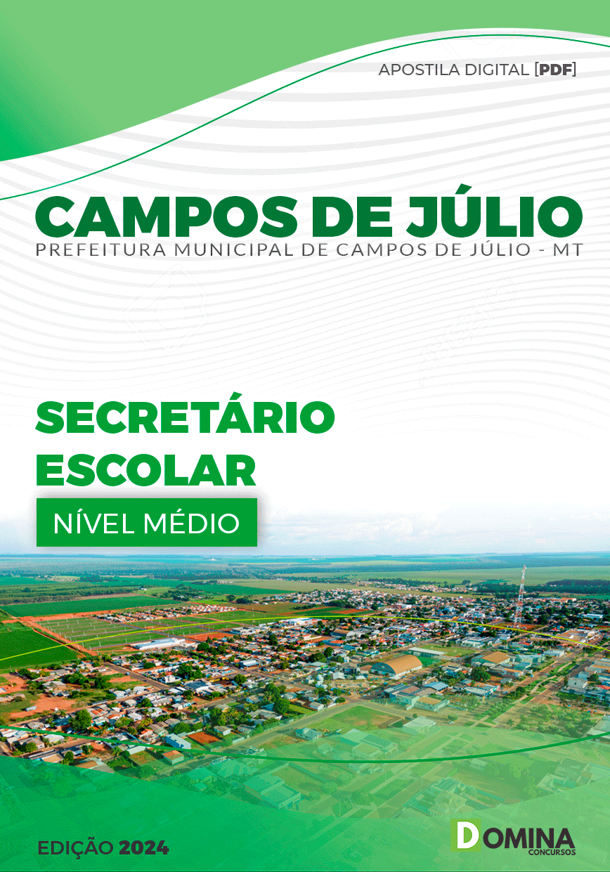 Apostila Prefeitura Campos Júlio MT 2024 Secretário Escolar