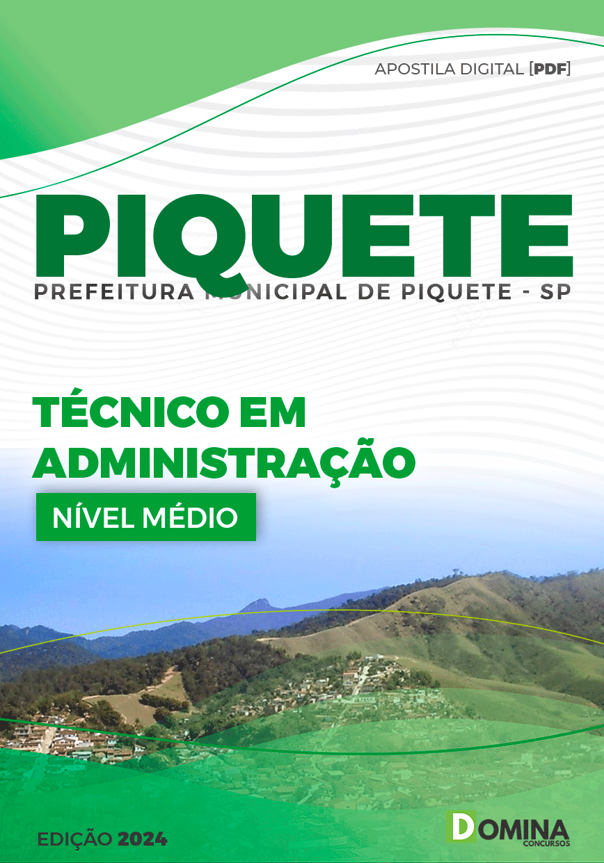 Apostila Prefeitura Piquete SP 2024 Técnico Administração