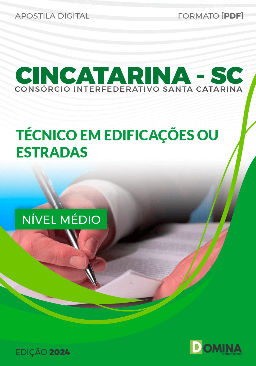 Apostila CINCATARINA SC 2024 Técnico em Edificações