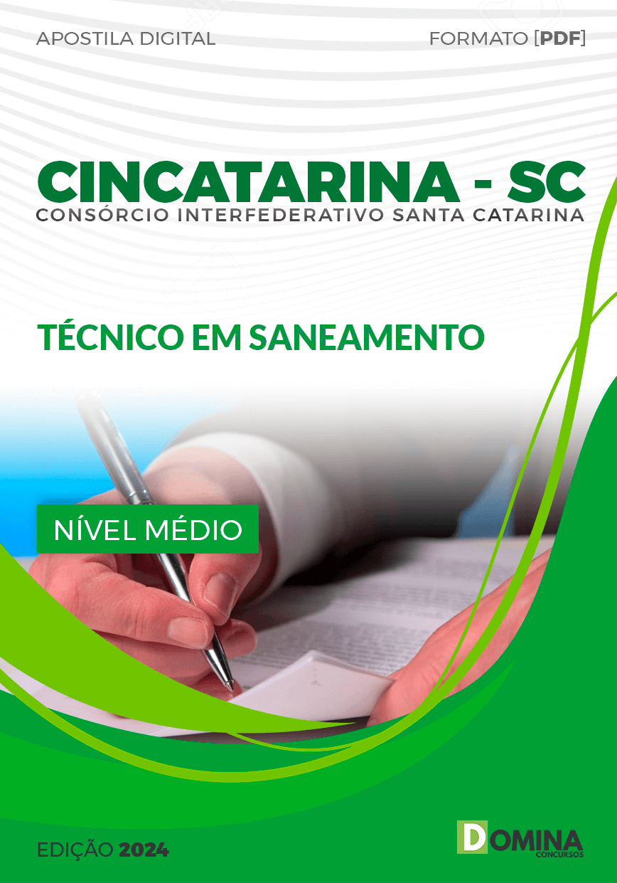 Apostila CINCATARINA SC 2024 Técnico em Saneamento