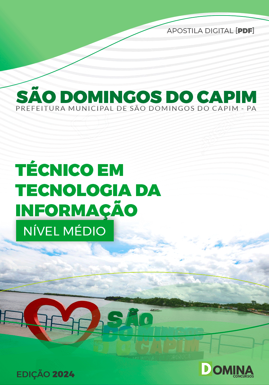 Apostila Prefeitura São Domingos Capim PA 2024 Técnico TI