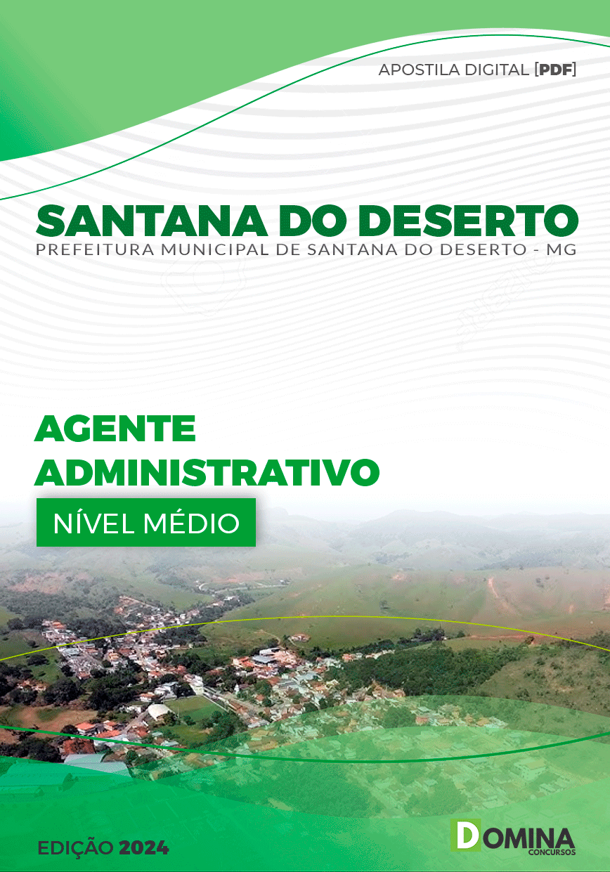 Apostila Santana Do Deserto MG 2024 Agente Administrativo