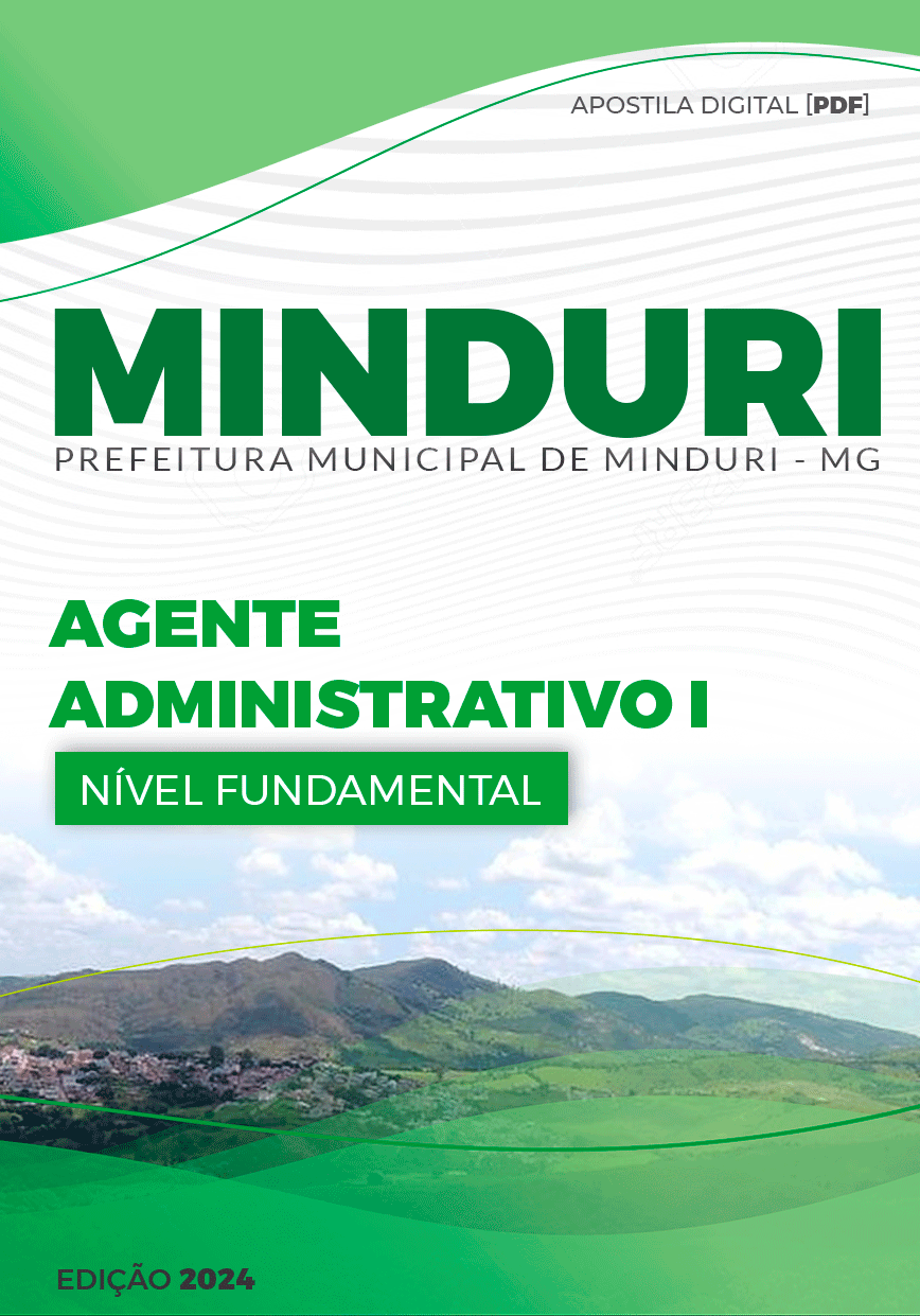 Apostila Minduri MG 2024 Agente Administrativo I