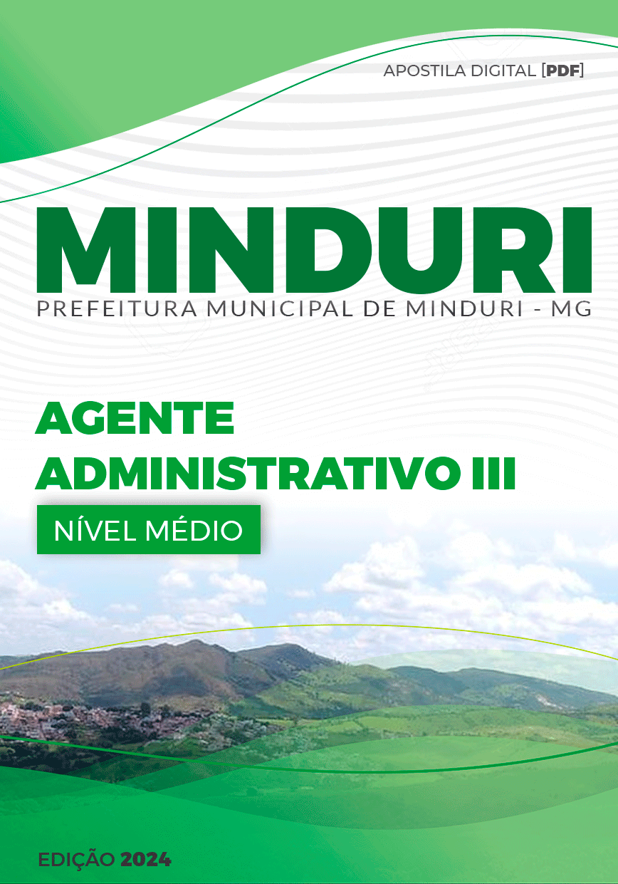 Apostila Minduri MG 2024 Agente Administrativo III