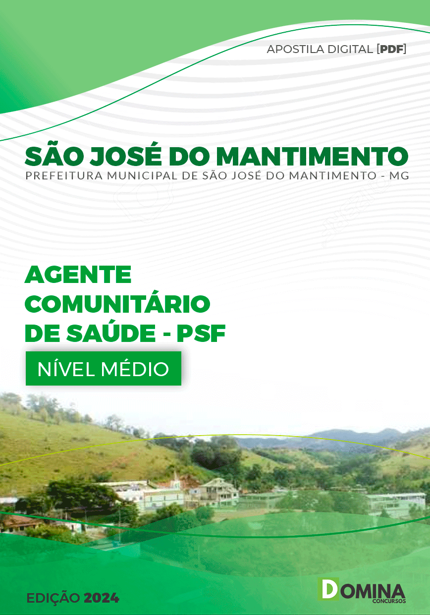 Apostila São José do Mantimento MG 2024 Agente Comunitário de Saúde PSF