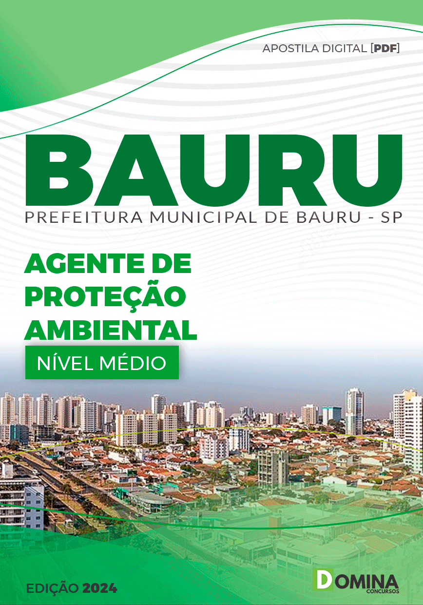 Apostila Prefeitura Bauru SP 2024 Agente De Proteção Ambiental