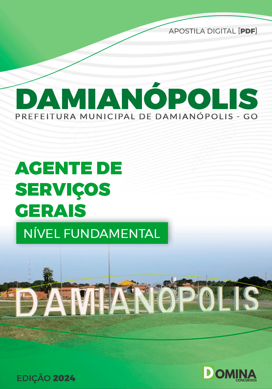 Apostila Prefeitura Damianópolis GO 2024 Agente Serviços Gerais