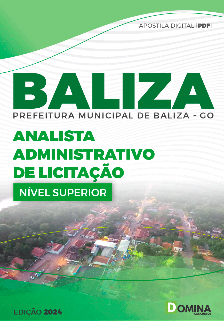 Apostila Analista Administrativo Licitações Social Baliza GO 2024