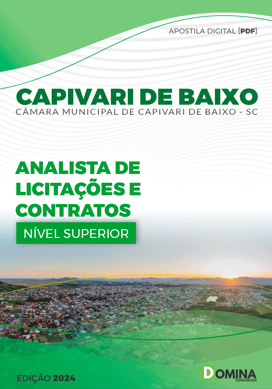 Apostila Analista de Licitações Câmara Capivari Baixo SC 2024