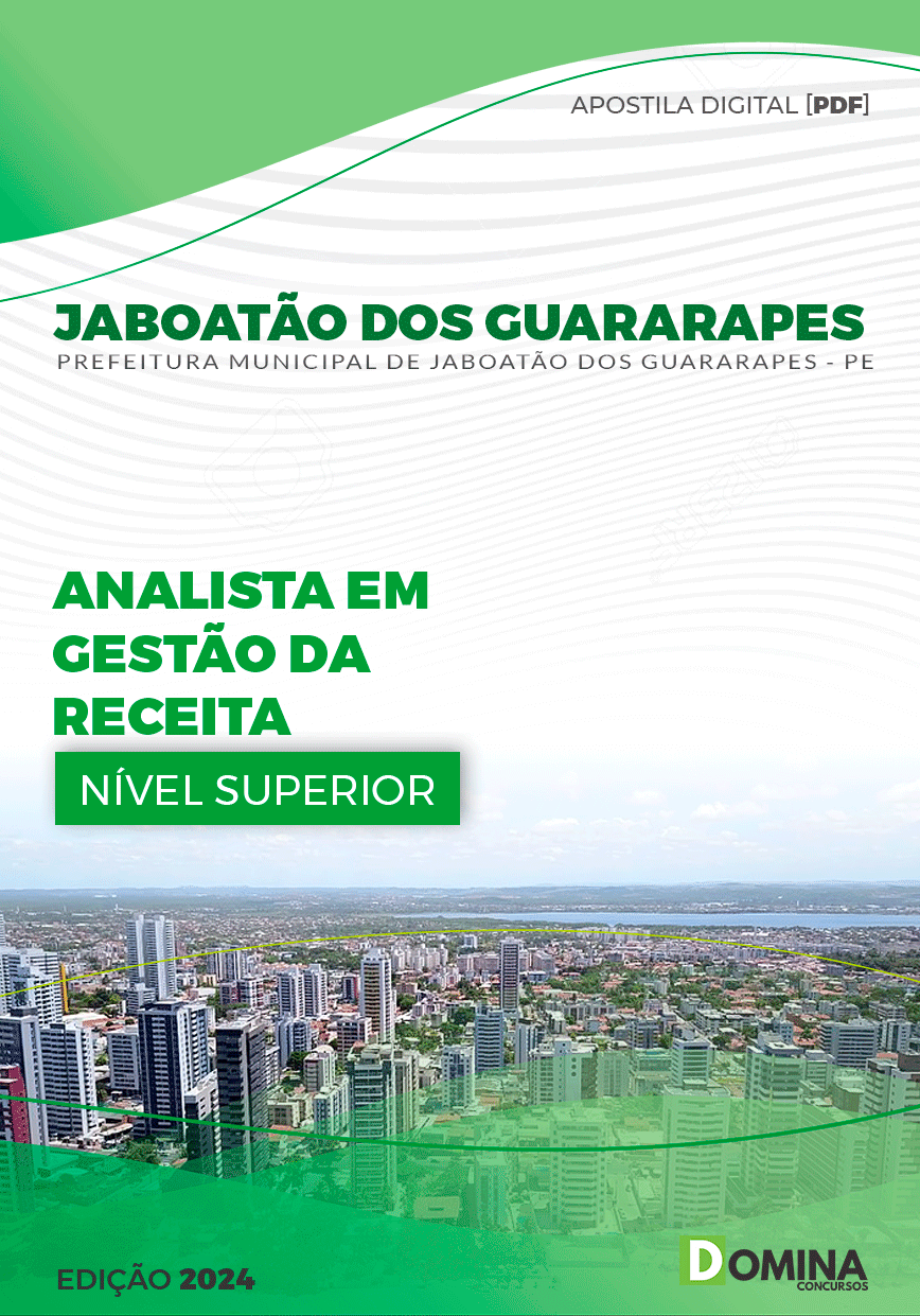 Apostila Prefeitura Jaboatão Guararapes PE 2024 Gestão Receita