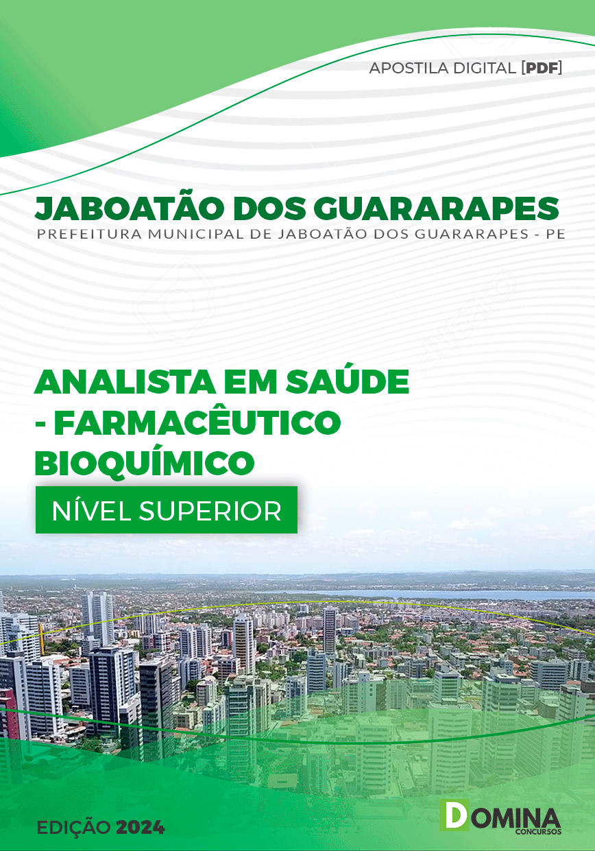 Apostila Jaboatão Guararapes PE 2024 Farmacêutico Bioquímico